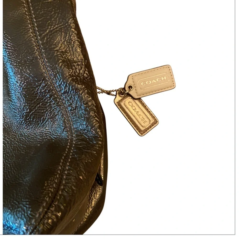COACH Maggie Crinkle Gunmetal Metallic Hobo Bag D0982-13900